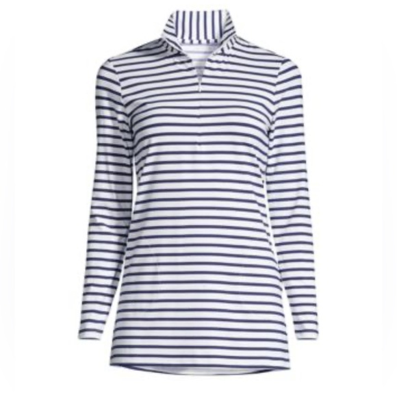 Lands' End Other - Lands’ End Women's Quarter Zip Long Sleeve Rash Guard Cover-up UPF 50 | L 14-16